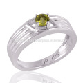 Peridot and 925 Silver Band Ring